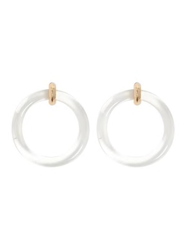 Clear Drop Hoop Earrings